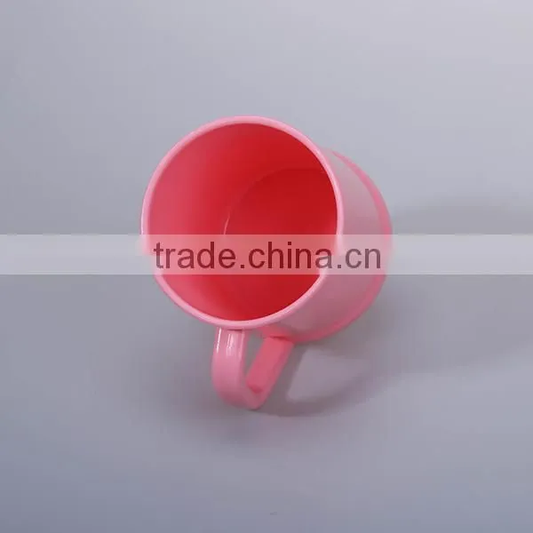 Plastic funny printed red coffee cups with handle
