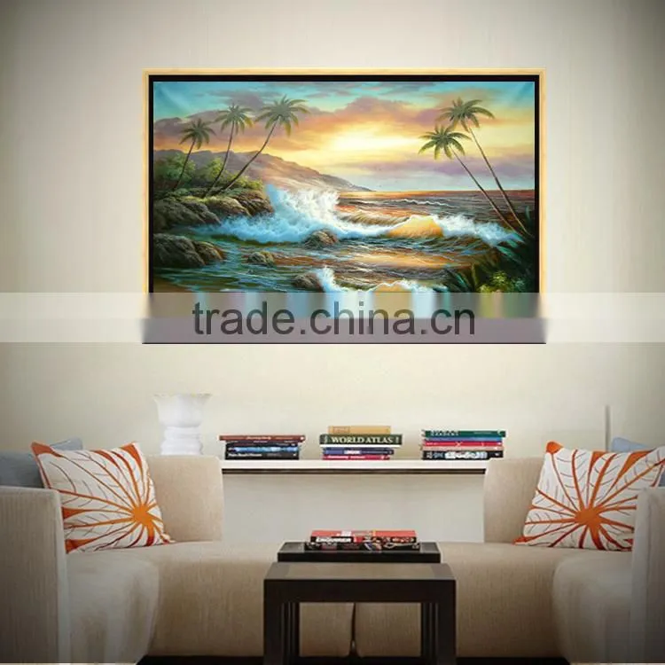 hot selling modern hand painted wall art decoration seascape oil painting