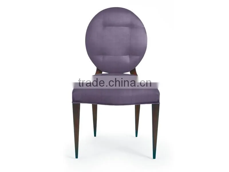 High class hotel wooden chair with velvet fabric