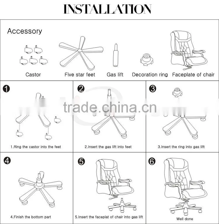 Luxury CEO swivel chair wood base