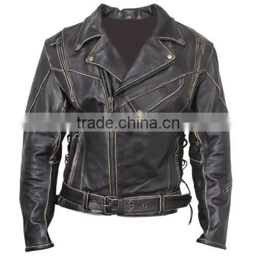Men's Motorcycle Classic Biker Leather Jacket Style marlon brando