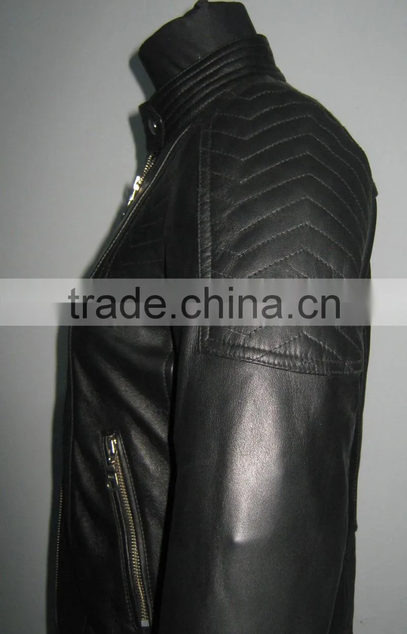 european fashion style leather jacket for women