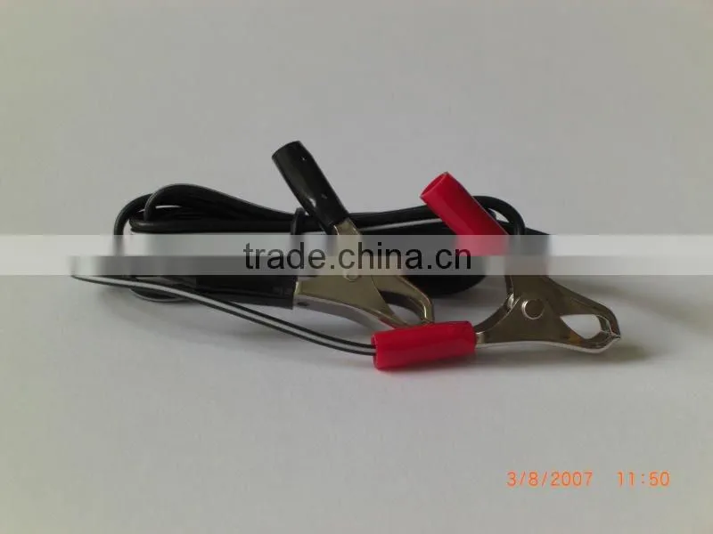 UL SPT-2 18 AWG cable wth 15A battery clip cable assembly