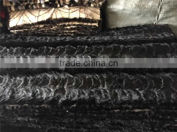 New Black Fox Fur Plate Blanket Top Quality Fox Skin