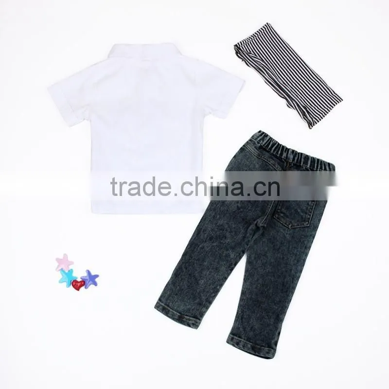 2016 Hot Sale Baby Boy Clothes Set 3pcs Summer Handsome Boy Clothing Set