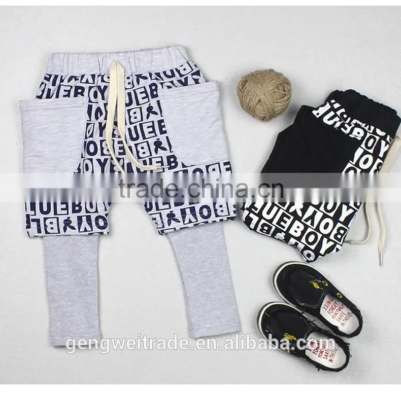 2015 Hip hop trend kids pants boy open files pants personality trend boys pants