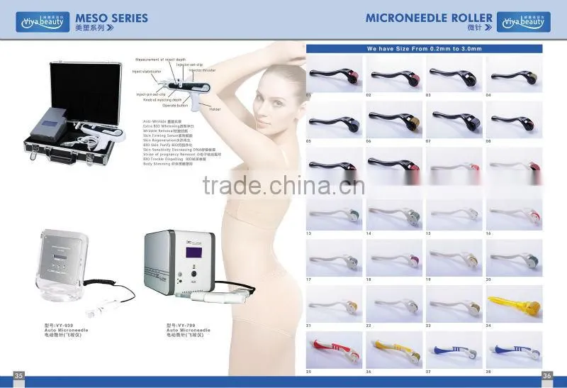Interchangeable vibration DERMA ROLLER FOTON LED