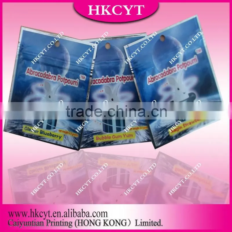 Hot sell bag!!Caution herbal incense packaging bags for3g4g10g