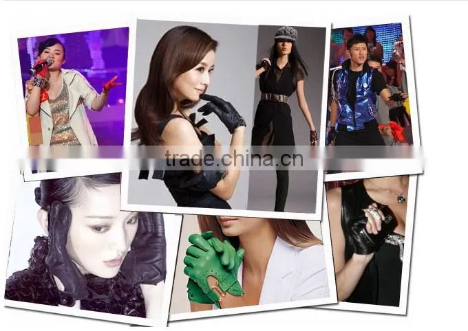 gilrs dress pink driving leather glove in China for car