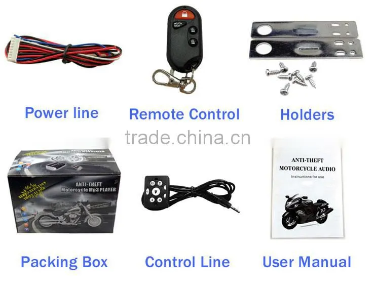 Super powerful anti-theft mp3 player motorcycle export items