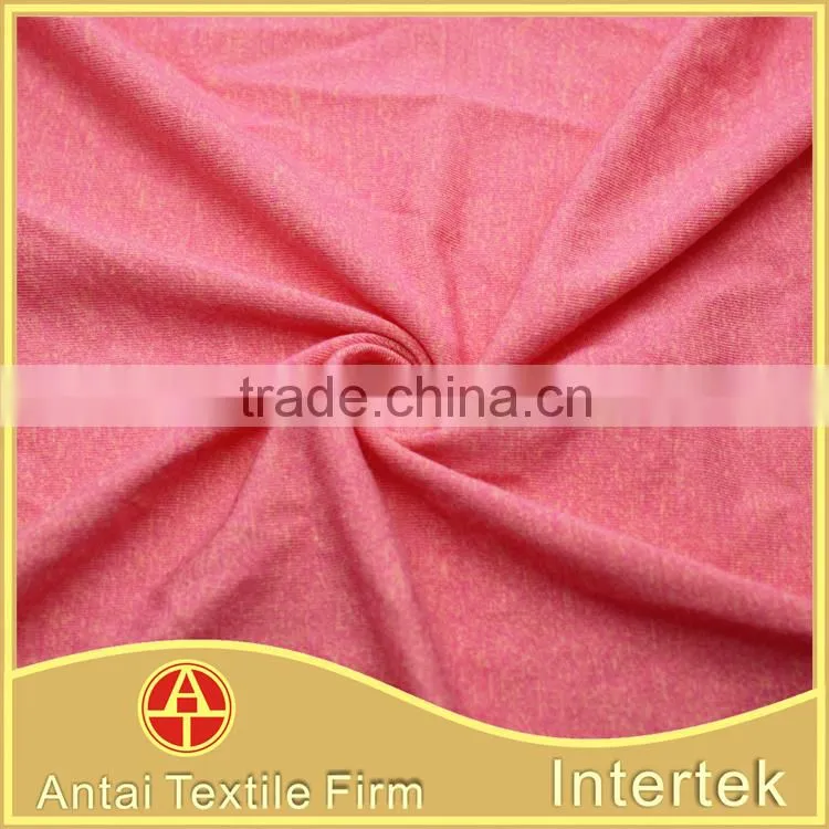 Wholesale factory price melange polyester viscose elastane fabric for crop top and workout clothing