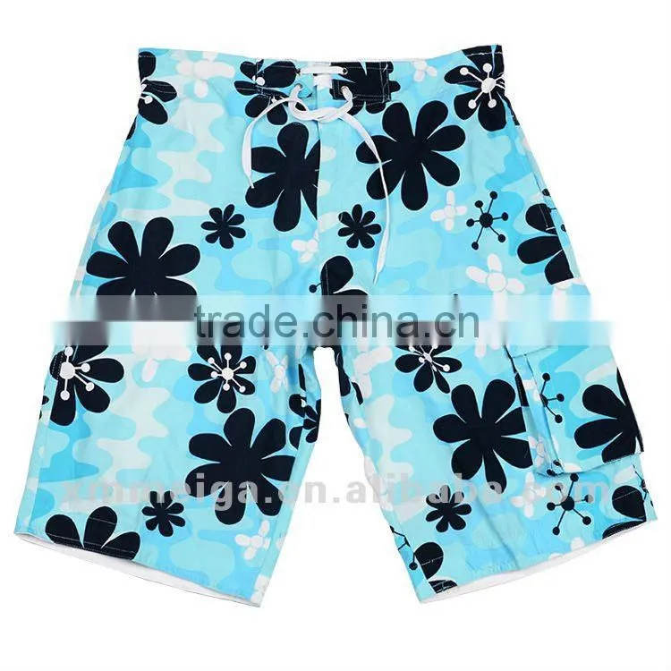 MEN'S FLOWER PRINT SWIM BEACH SHORTS