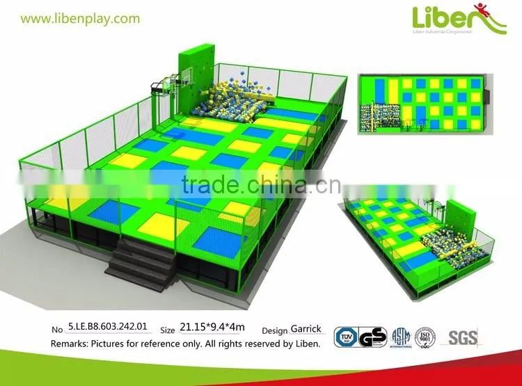laser light Park used commercial trampoline park with cube foam pit