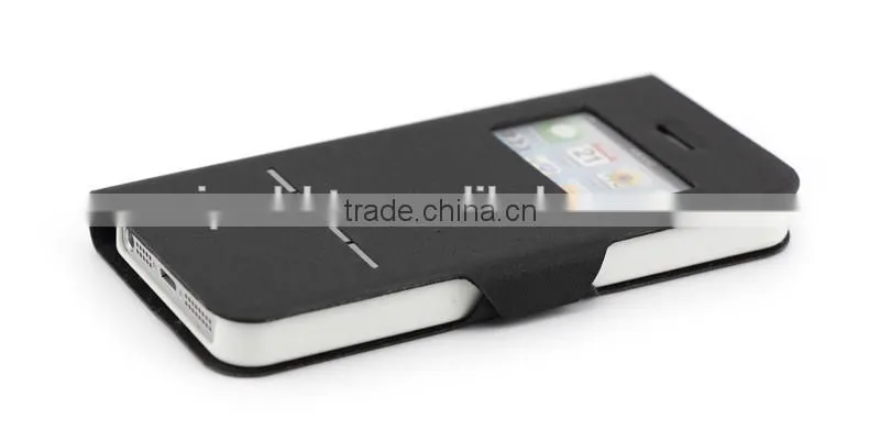 Ultra slim Leather Flip Case for iphone 5g,high quality flip leather case, cell phone case