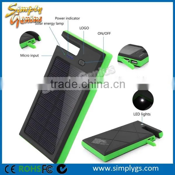 (Factory direct) 8000mah Solar power bank, power bank solar, li-polymer battery power bank