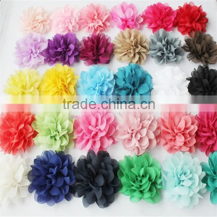 hair bow flower wholesale -hair accessory for baby-high quality chiffon flower
