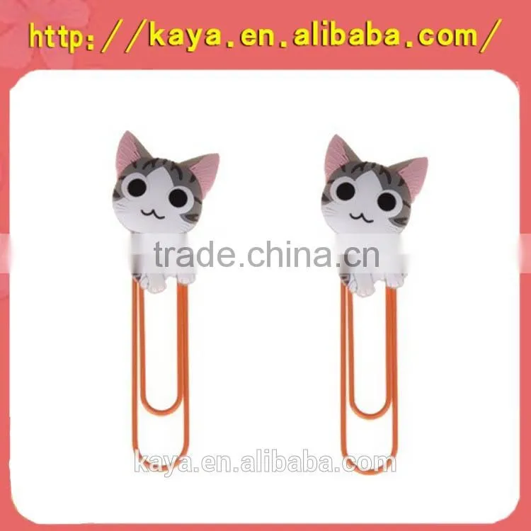 Cute soft PVC cartoon 2d rubber book clip for stationery gifts