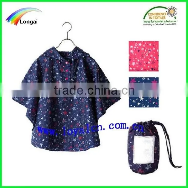 fashion children waterproof rain poncho patterns