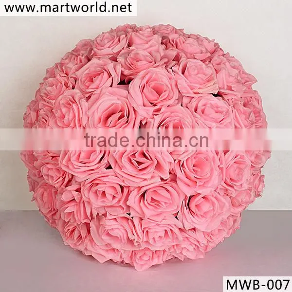 2016 hot sale pink flower ball for wedding decoration,artificial flower for wedding & party decoration (MWB-007)