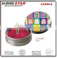 JS-07007 new design scented candle in square tin 40g
