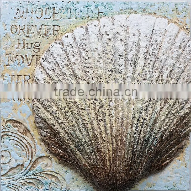 Sea shell oil painting for decoration sea view oil painting