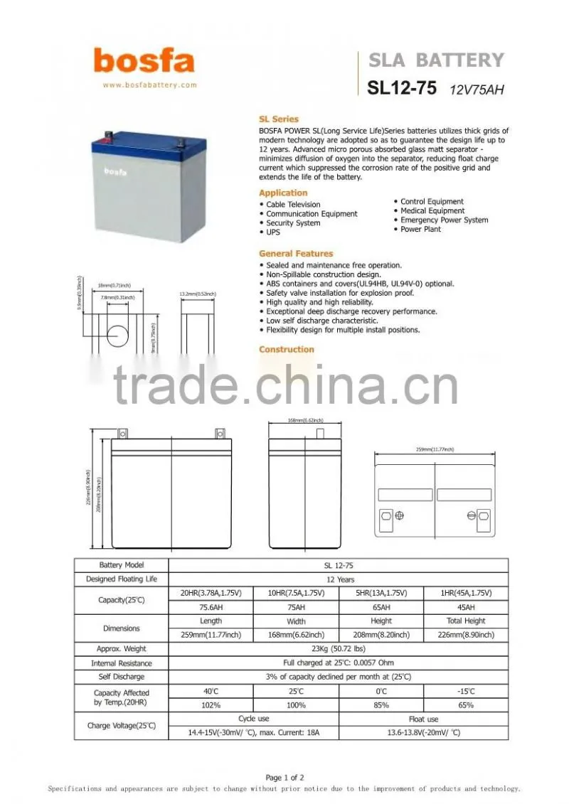 long life battery 12v 75ah 12v back up battery price