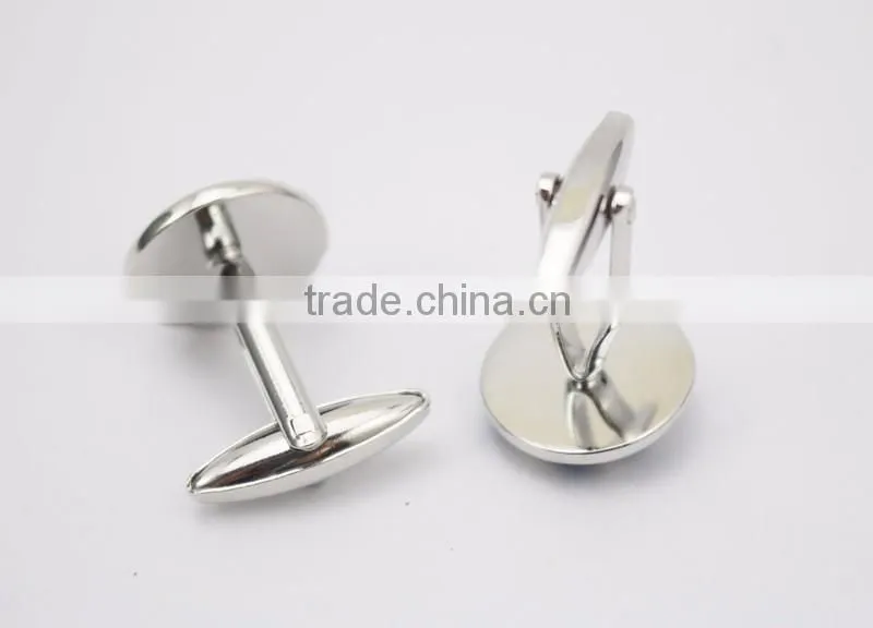 New Design Blue Silver Copper Cufflinks Custom