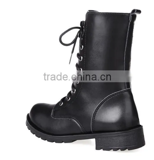 2016 Martin boots,hot selling ladies fashion flat boots,high quality PU leather women shoes
