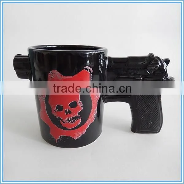 Hot Sale Gun Pistol Shaped Ceramic Gift Coffee Mug Cup