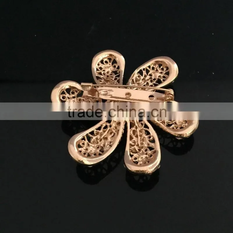Double Layered AB Rhinestone Flower Brooch Pin For Wedding,Rhinestone Pin Buckle
