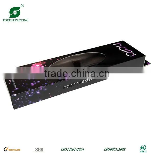 HAIR EXTENSION COLOR PACKAGING BOX WITH CLEAR WINDOW