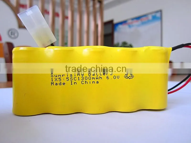 NiCd Rechargeable battery sc 6v 1300 ni cd battery pack /sc1300 nicd battery pack