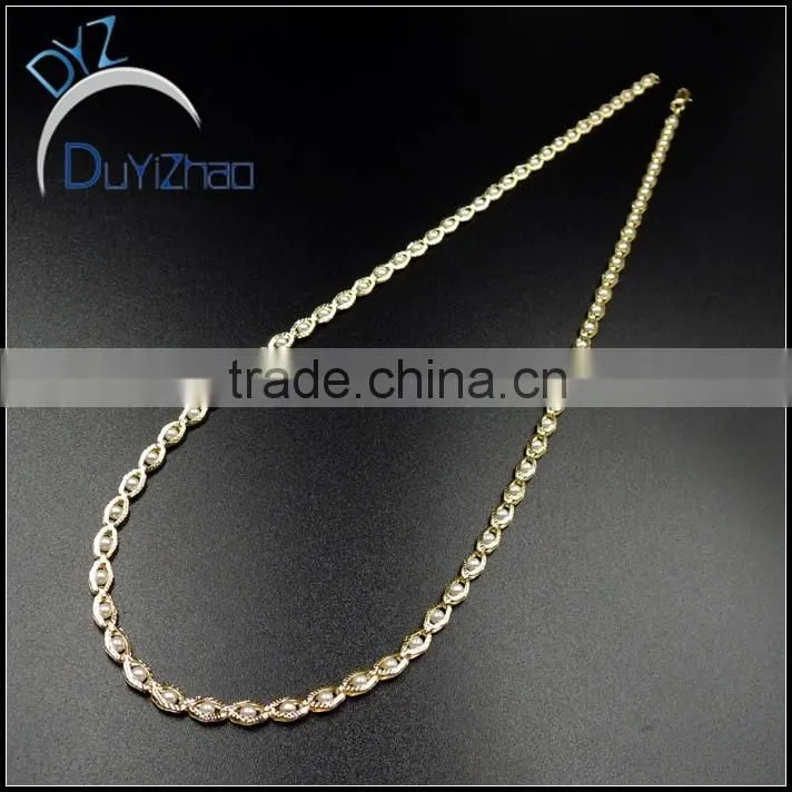 latest design beautiful long hip hop pearl necklace for women