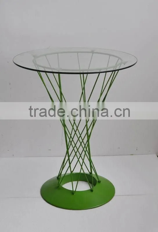 New product metal glass round coffee table