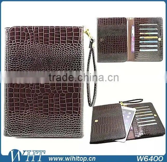 Protective Case for 8" Android Tablet, Crocodile Pattern Flip Wallet PC+PU Leather 8 inch Universal Tablet Leather Case