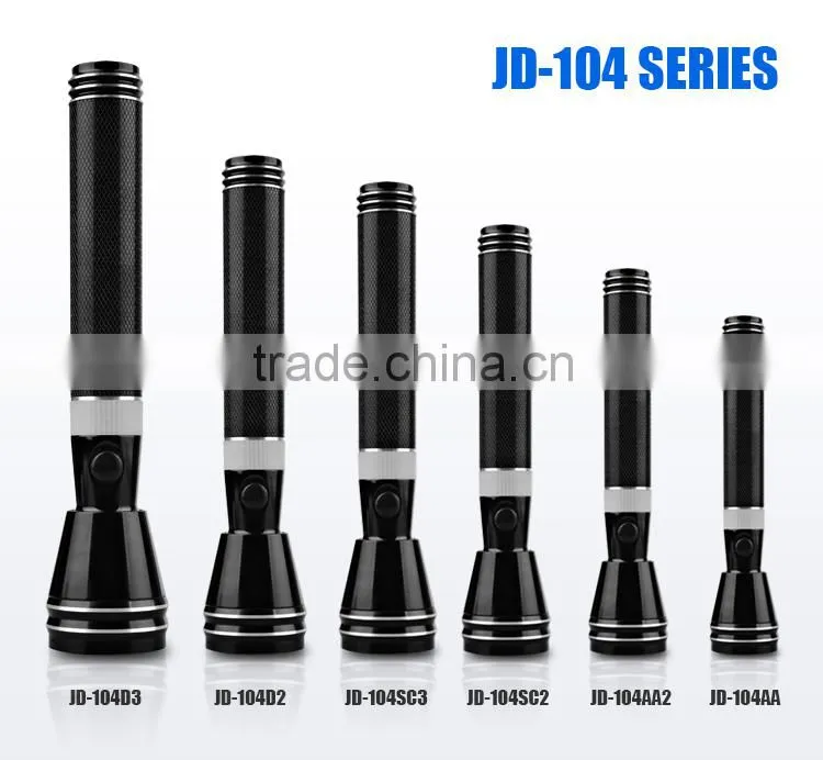 cheap high power long distance aluminum portable The Middle East LED rechargeable flashlight torch - JD104 Keen