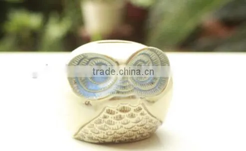 Ceramic decorative owl money box, piggy bank, money saving box