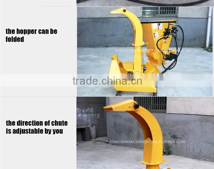 PTO Driven wood chipper shredder with hydraulic feeding system