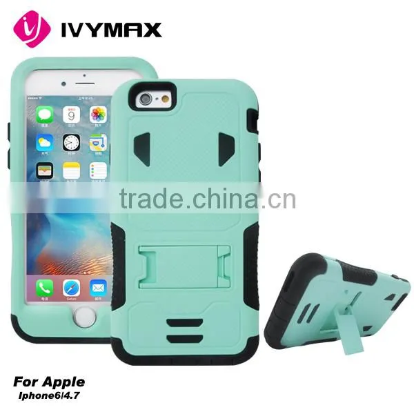 IVYMAX Wholesale PC Silicone 2 in 1 stand case for iphone 6s