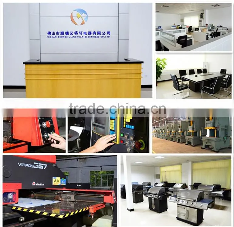 Simplified large cooking area stainless steel outdoor grill