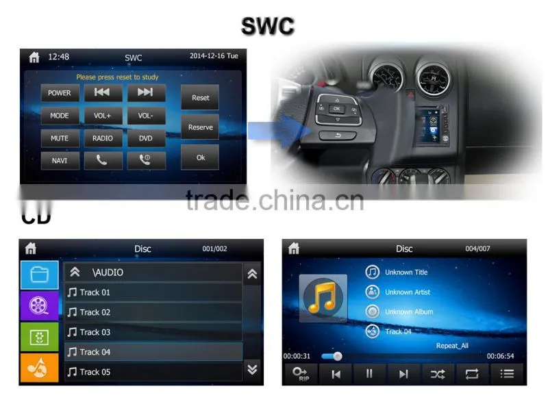 cheap and universal used car gps dvd player "car dvd player with bluetooth usb sd radio "