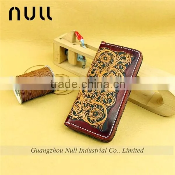 New design custom woman flower embroidered wallets