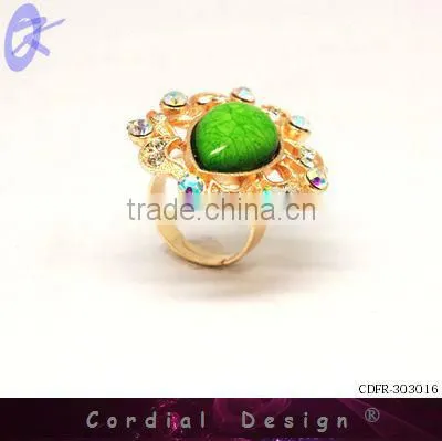 hot sale colour rhinestone dripstone fashion beautiful ring