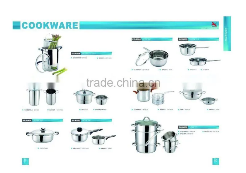 swiss line stainless steel 18pcs cookware set/ induction hot pots