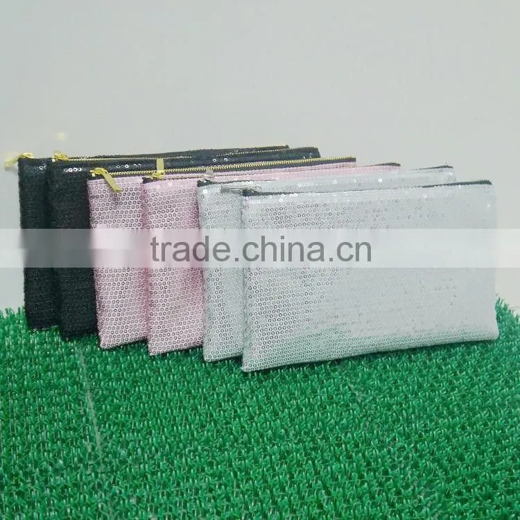 2016 China wholesale cosmetic bag shining beads makeup bag lady nice bag