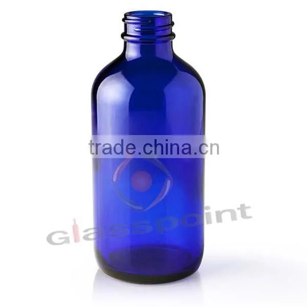 Cobalt blue boston round bottle