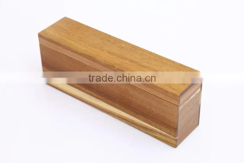 Chinese wholesale decorative acacia wooden storage box with hinge