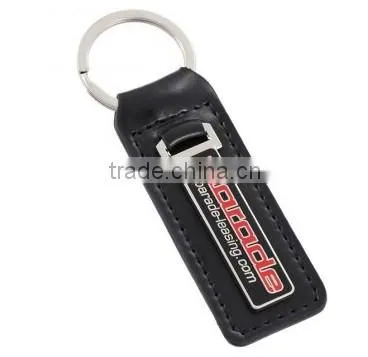 custom leather fob keychain with company logo