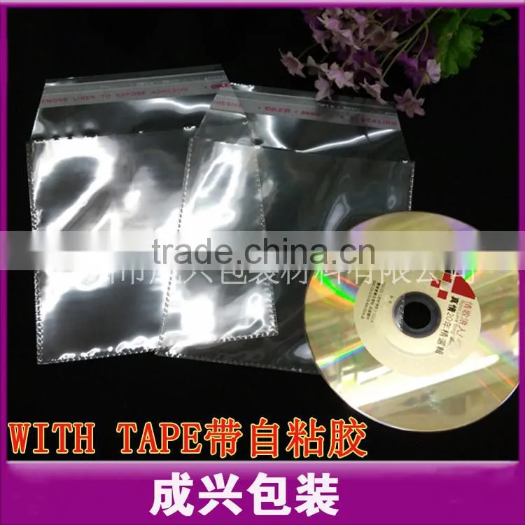 Clear PP plastic cd sleeves adhesive pvc sleeve transparent folder with cd sleeves