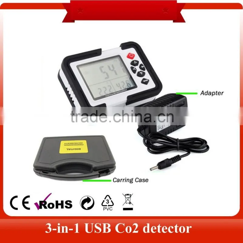 Digital CO2 Monitor CO2 Meter TL-2000 Gas Analyzer Detector 9999ppm CO2 Analyzers With Temperature and Relative Humidity Tester